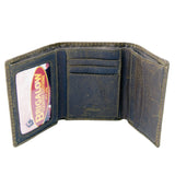 Wallet - Leather - Suede Distressed - Silver Concho & Arrows - Square