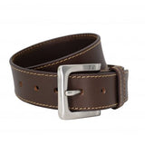 Genuine Full Grain Leather Stitched 1 1/2 inch belt