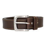 Genuine Full Grain Leather Stitched 1 1/2 inch belt