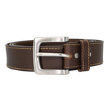 Genuine Full Grain Leather Stitched 1 1/2 inch belt