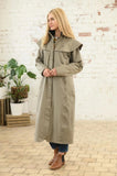 Ladies Outback Full Length Waterproof Lined Riding Raincoat - Fawn