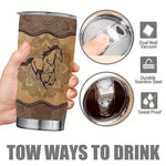 Horse Running - Coffee 20oz Stainless Steel Tumbler