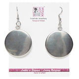 Sudan - Cowhide Round Drop Earrings