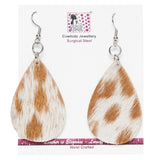 Tanzania - Cowhide Teardrop Earrings