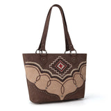 Montana West USA - Embroidered Aztec Collection Concealed Carry Tote-Set - Coffee