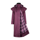 Ladies Outback Full Length Waterproof Lined Riding Raincoat - Plum