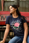 Rose Women's Short Sleeve T Shirt - Navy