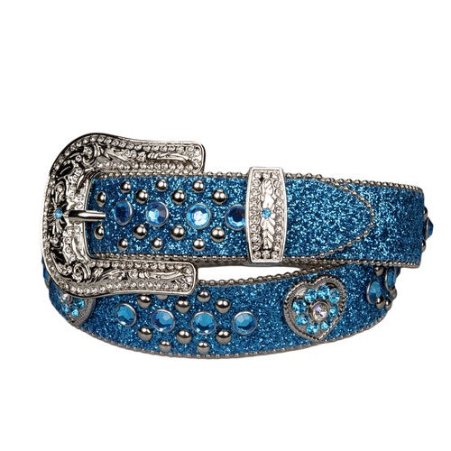 Blue rhinestone belt best sale