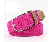 Unisex  Stretch Braided Equestrian Horse Riding Belt - Block Colour