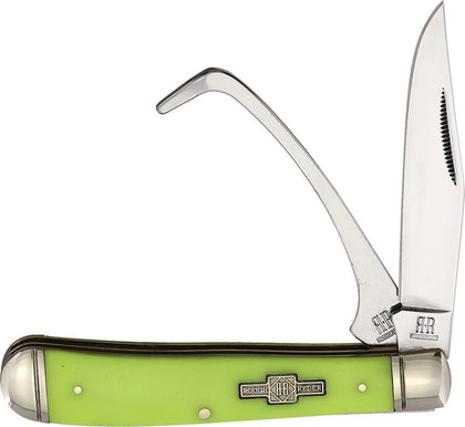 Rough Ryder Equestrian Trapper Green Glow-in-the-Dark Folding Knife - RR2491