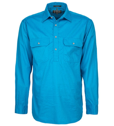 Mens Pilbara Closed Front 3/4 button - L/S Shirt - Colours 2